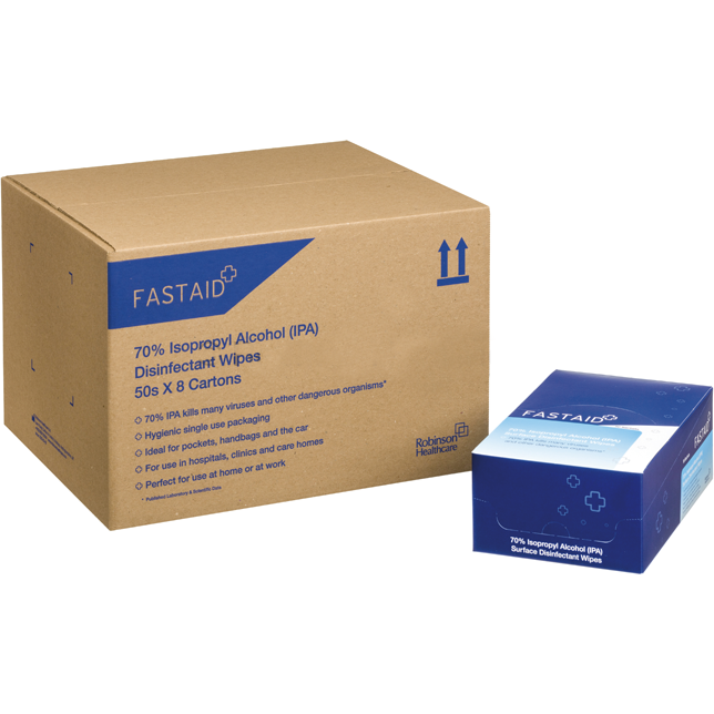 70% Alcohol Wipes - 50 Individual Sachets - Robinsons