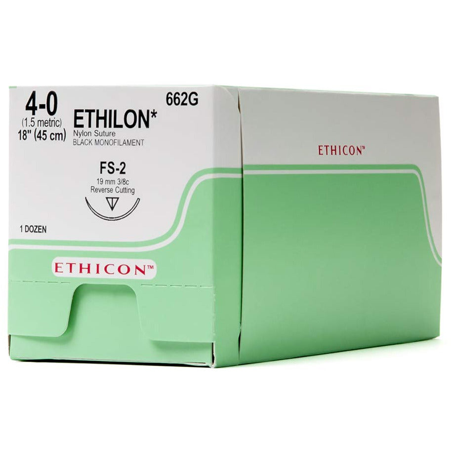 Ethilon BLK 45cm M1.5 USP4/0 S/A FS-2 Single - Ethicon