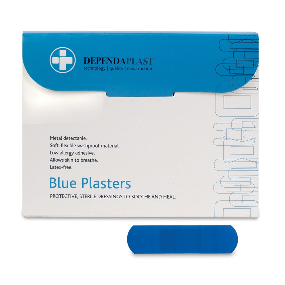 Dependaplast Blue Food Area Plasters - 7cm x 2cm x 100 - Reliance