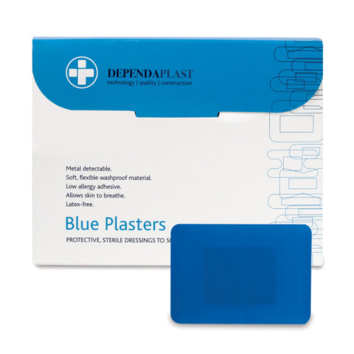 Dependaplast Blue Food Area Plasters - 7.5cm x 5cm x 50 - Reliance