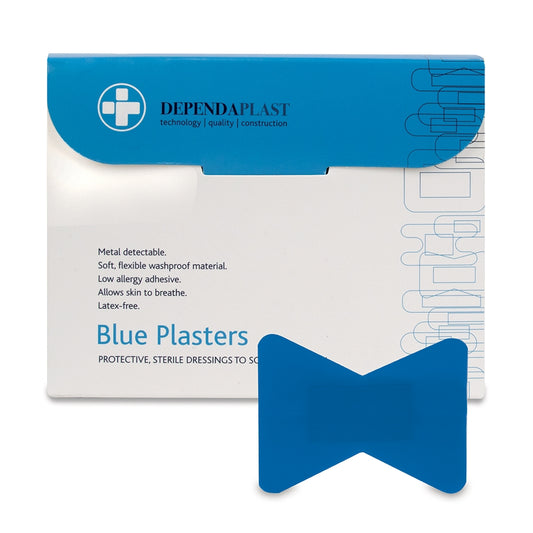 Dependaplast Blue Food Area Plasters - Fingertip x 50