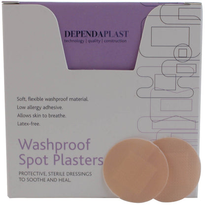 Unperforated Washproof Spot Plasters 2.2cm x 100