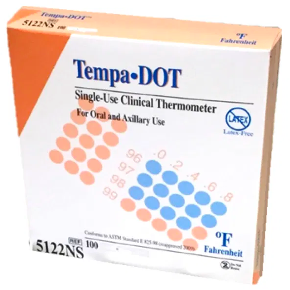 TempaDot- Single-Use Clinical Thermometers Single-Use - Box Of 100 - Medical Indicators