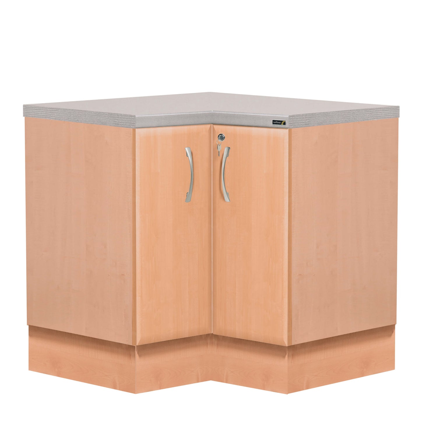L-Shaped Corner Base Cabinet - Beech - Sunflower