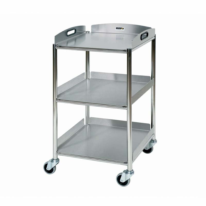 Surgical Trolley, 3 Stainless Steel Trays - 46x52x86cm -