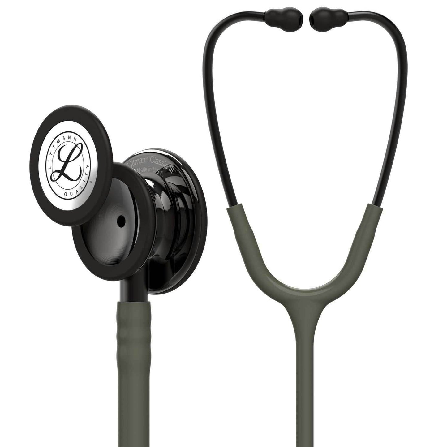 Littmann Classic III Monitoring Stethoscope: Dark Olive and Smoke Finish 5812