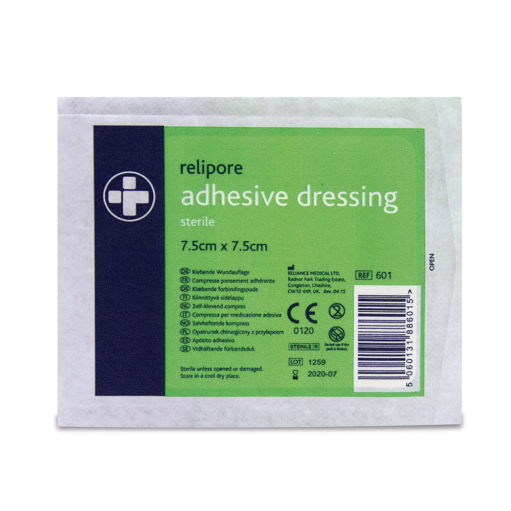 7.5cm x 7.5cm Relipore Adhesive Dressing Pads Sterile - Box of 50 - Reliance