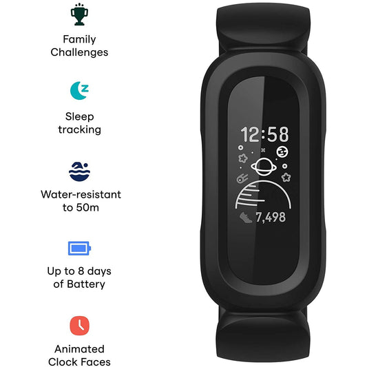 Fitbit Ace 3 for Kids - Black/Racer Red - Fitbit