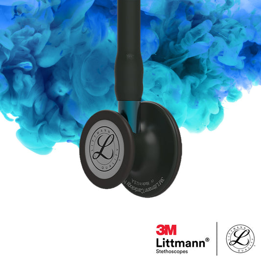 Littmann Cardiology IV Diagnostic Stethoscope: Black & Black - Blue Stem 6201 - Littmann Stethoscopes