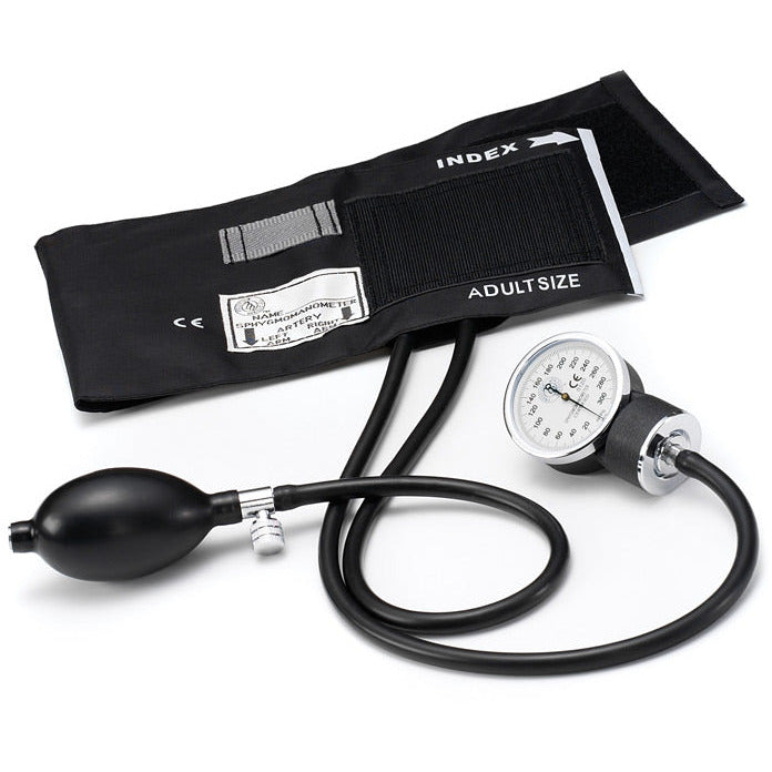 Adult Aneroid Sphygmomanometer With Black Cuff And Dial
