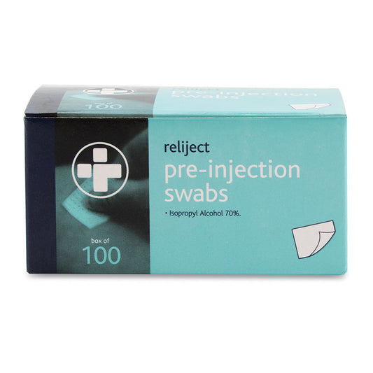 Reliject Pre-Injection Wipe Box of 100