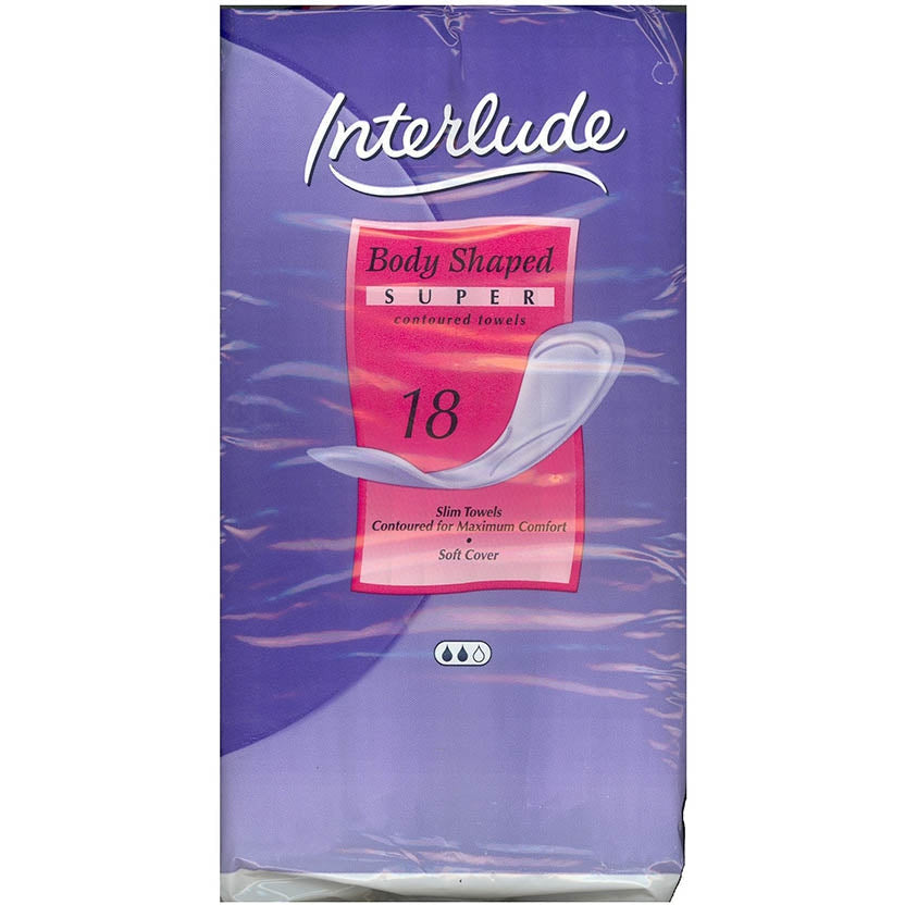 Interlude Sanitary Towels Super Contour - Pack of 18 - Harrisons