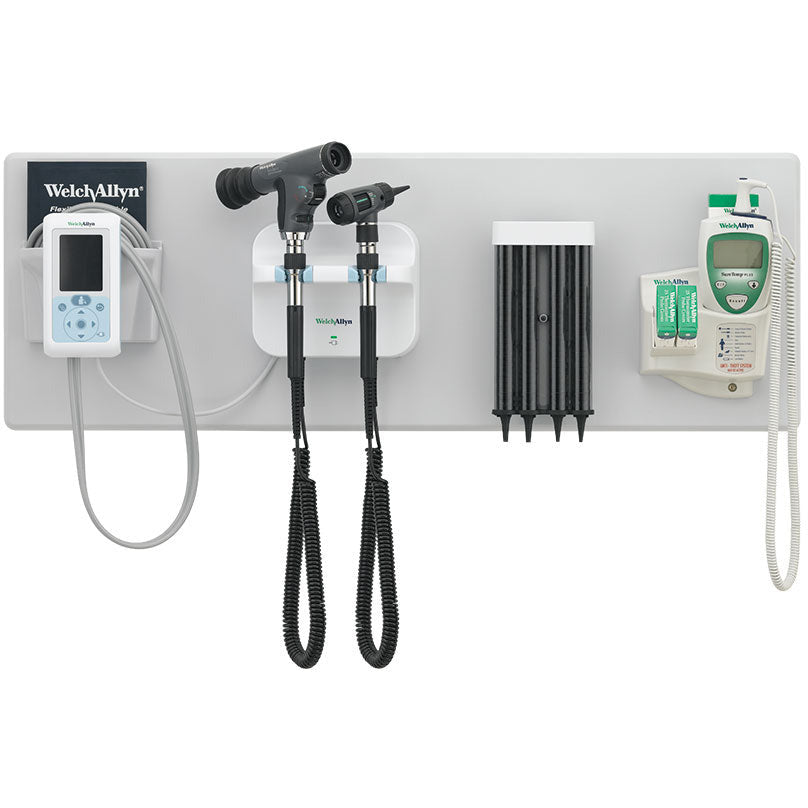 Welch Allyn GS 777 Wall Unit - PanOptic Ophthalmoscope & MacroView Otoscope with Connex BPM & SureTemp Thermometer