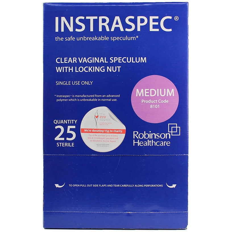 Instraspec Medium Plastic Vaginal Speculum x 25 -