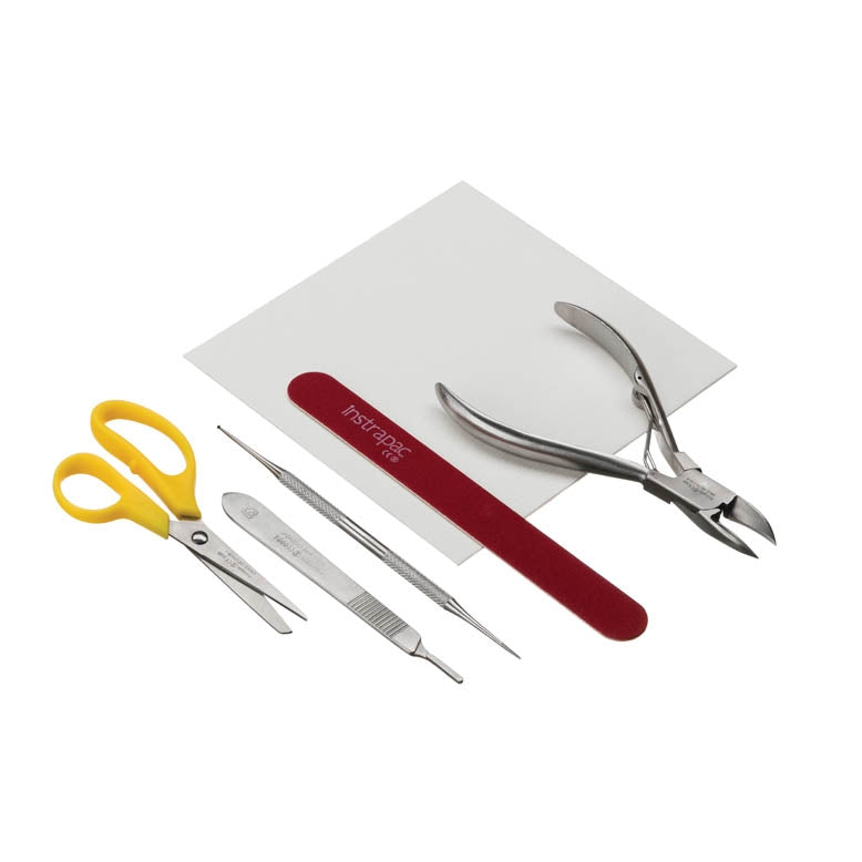 Instrapac Podiatry Instruments Emery Pack with Scissor Curved Nail Cutter - Single - Instrapac