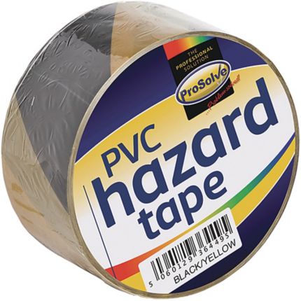 Roll Hazard Warning tape Yellowblack 50mm 33Mtr Adhesive - Discontinued