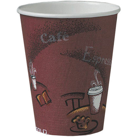 8oz (9ozUK) Hot Paper Cup Bistro x 1000 - Bunzl Catering Supplies