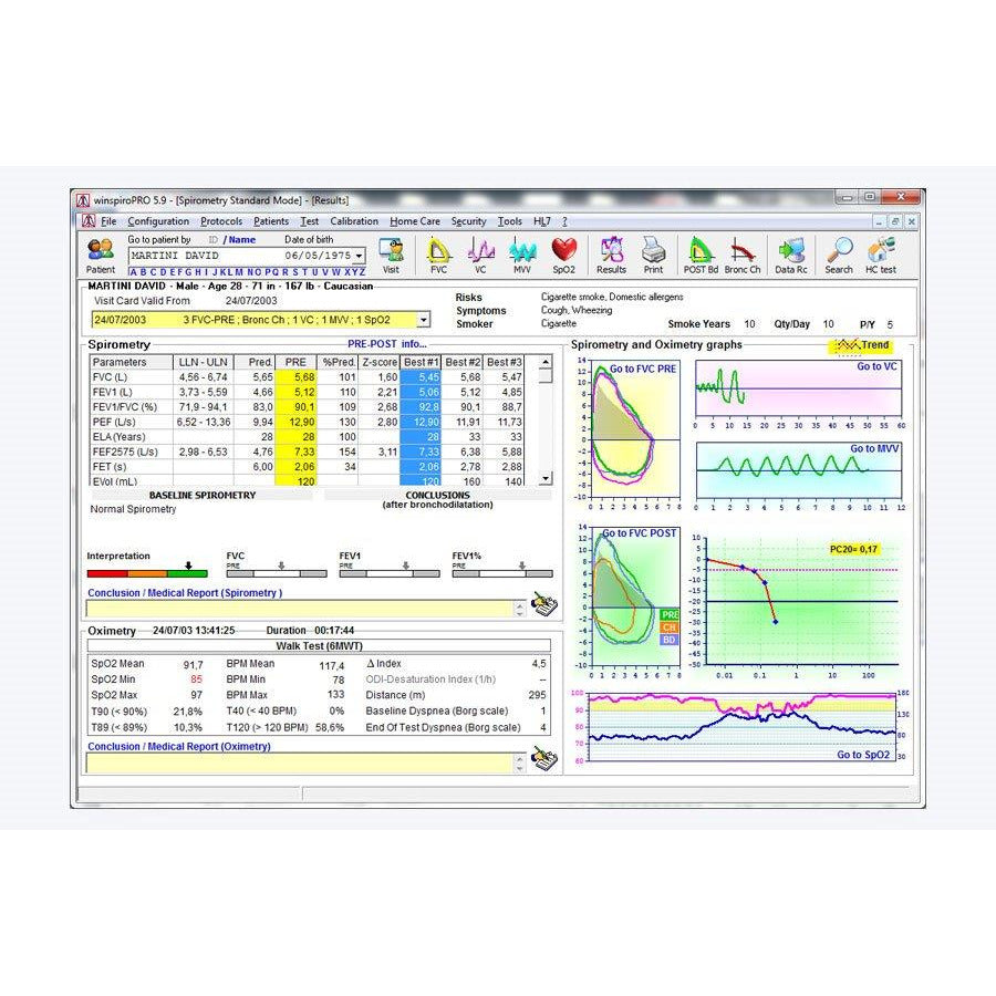 MIR Winspiro PRO NET Spiromtery Software