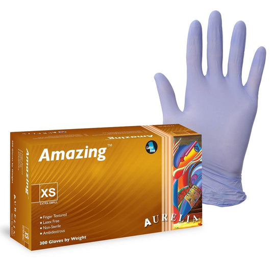 Aurelia Amazing® 300 Nitrile Powder - Free Examination Gloves - Extra Small (300) - Clearance