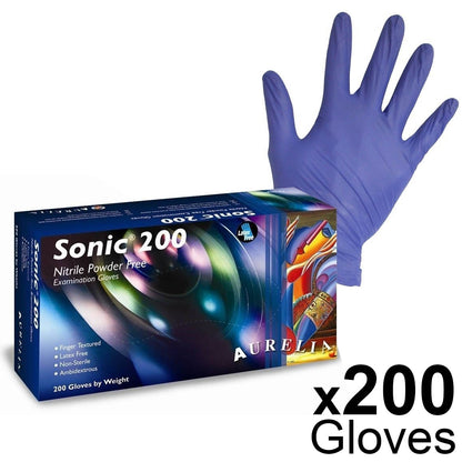 Aurelia Sonic 200 Nitrile Powder-Free Examination Gloves - Non Sterile - Extra Large (200)