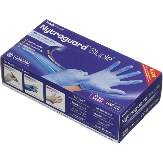 Nytraguard Bluple Nitrile Gloves Powder Free - XSmall x 100 -