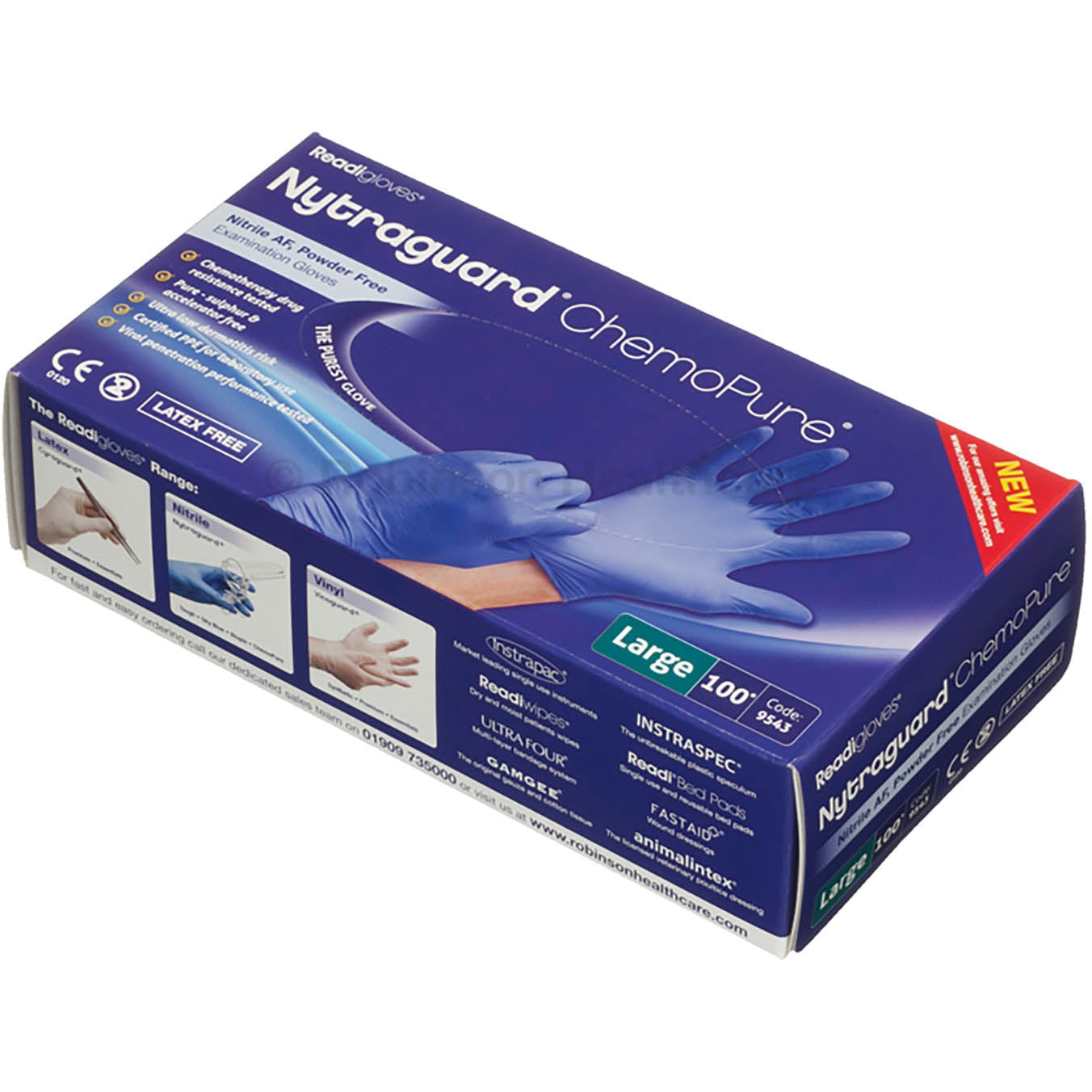 Nytraguard ChemoPure Nitrile Gloves - Large - x100 – Medisave UK