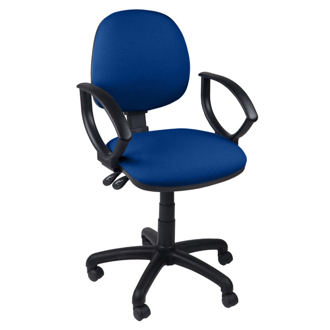 Function Operator Chair with Black Base & Fabric Upholstery - Fixed Arms -