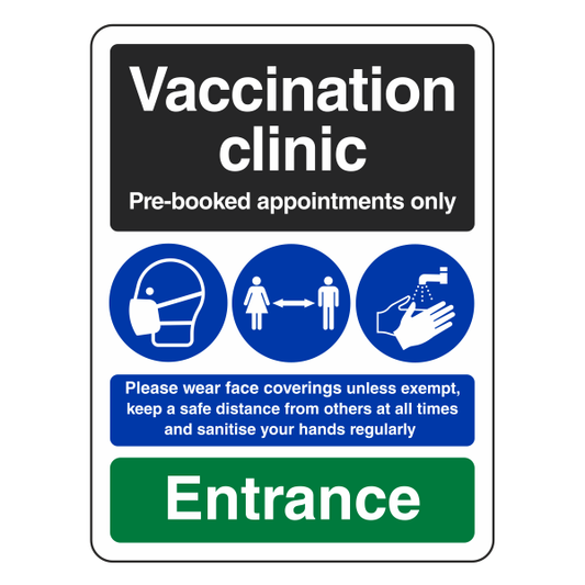 Vaccination Clinic - Entrance Sign