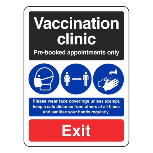 Vaccination Clinic - Exit Sign