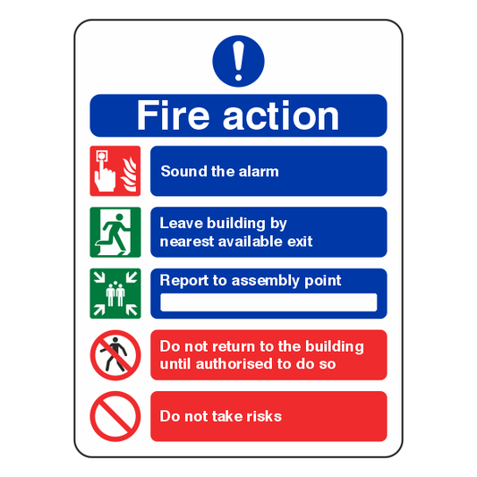 Fire Action Notice Sign - Do Not Take Risks