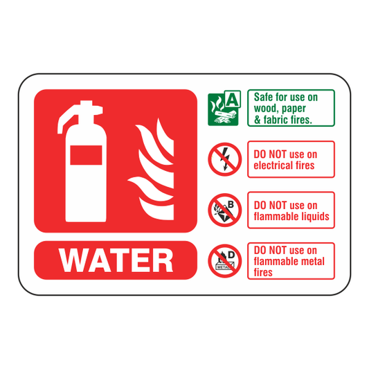 Fire Extinguisher Sign Landscape - Water