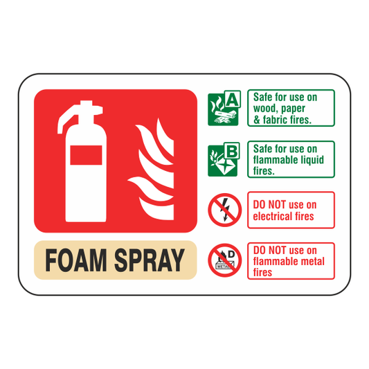 Fire Extinguisher Sign Landscape - Foam Spray