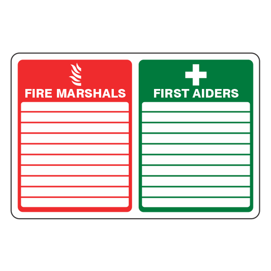 Fire & First Aid Marshals Sign