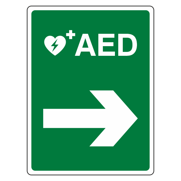 AED Arrow Right Sign - Medisigns