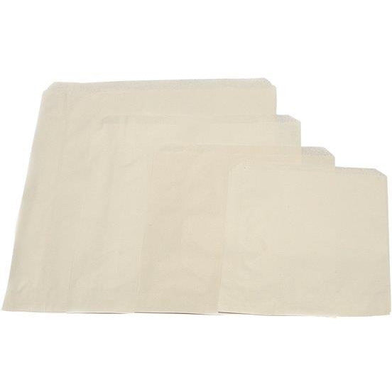 10x10" Sulphite Paper Bag Unstrung White x 100 - Bunzl Catering Supplies