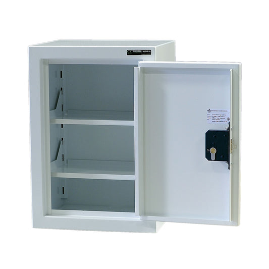 Controlled Drugs Cabinet 500 X 300 X 270mm | 2 Shelves (Adjustable) | Floor + Wall Fixing | R/H Hinge / Warning Light