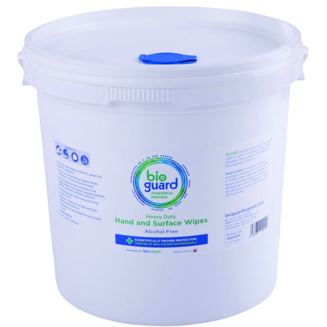 Heavy Duty Hand & Surface Wipes (Alcohol Free) - 1000 Wipes - Bioguard Hygiene