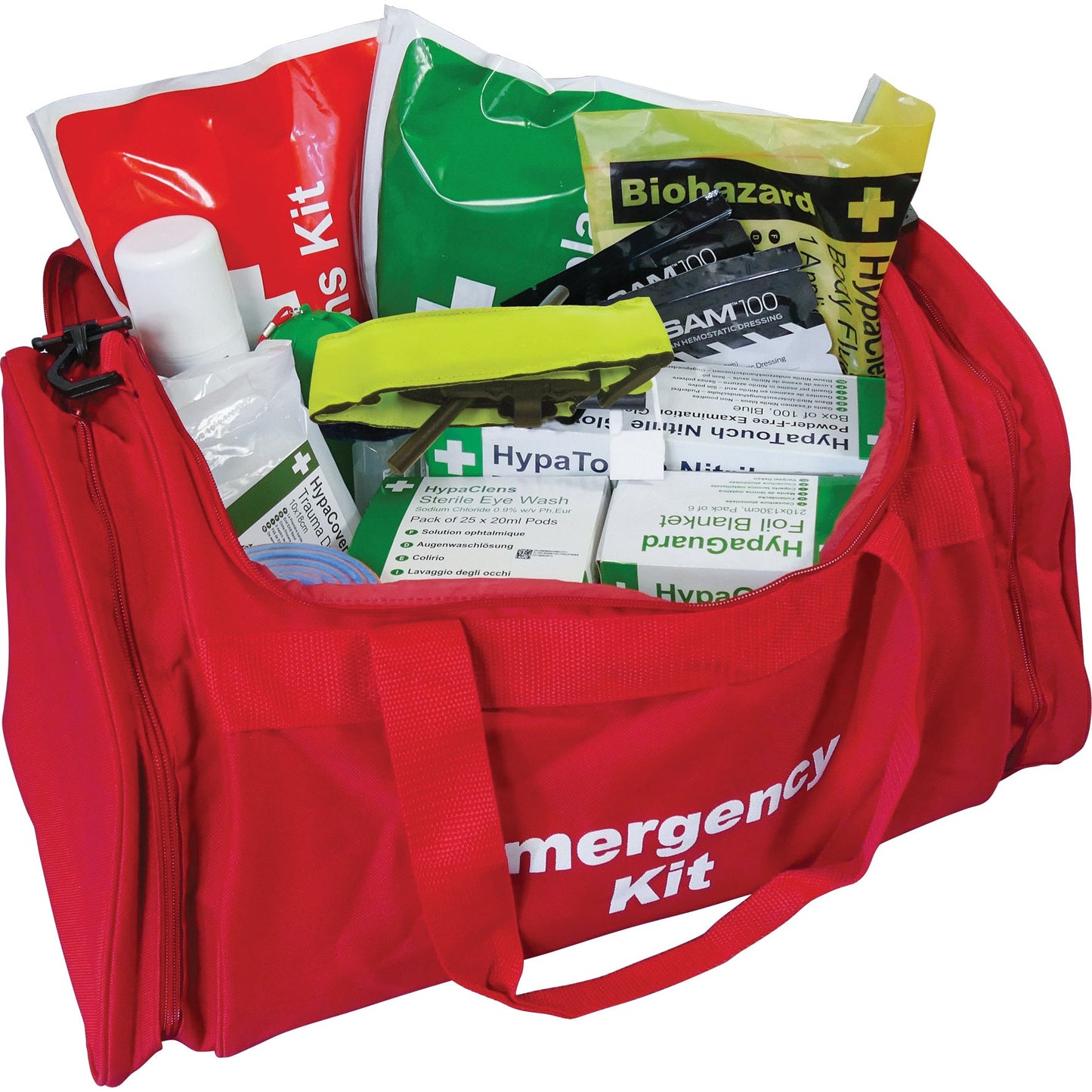 Emergency Trauma Kit in Red Emergency Bag - Professional - Safety First Aid