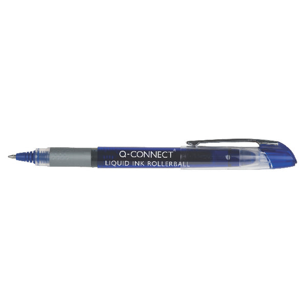 Q CONNECT ROLLERBALL LIQUID INK 0.5 BLU Pack Of 10 - Vow