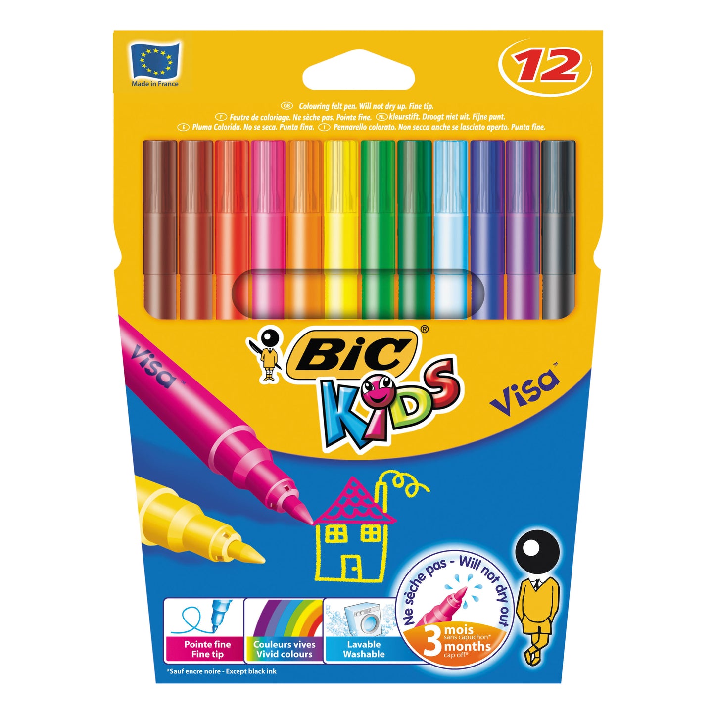 Swash Komfigrip Clring Pn F/Tip Ast Pack Of 12 - Bic