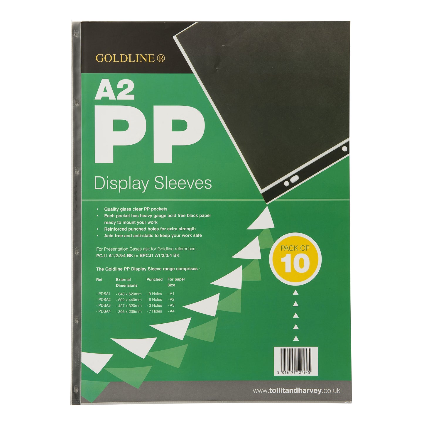 Goldline Polypropylene Display Sleeves A2 (10) PDSA2Z - Goldline