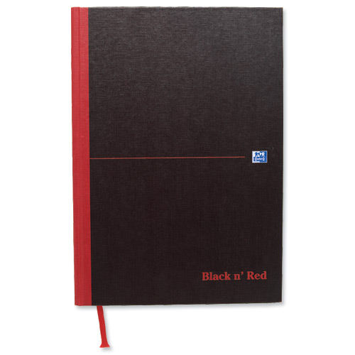Black n Red Casebound Notebook A5 192 Page pack of 5 - Black n Red