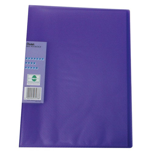 Pentel Recycled Display Book 30 Pocket Violet DCF343V Pack of 10 - Pentel