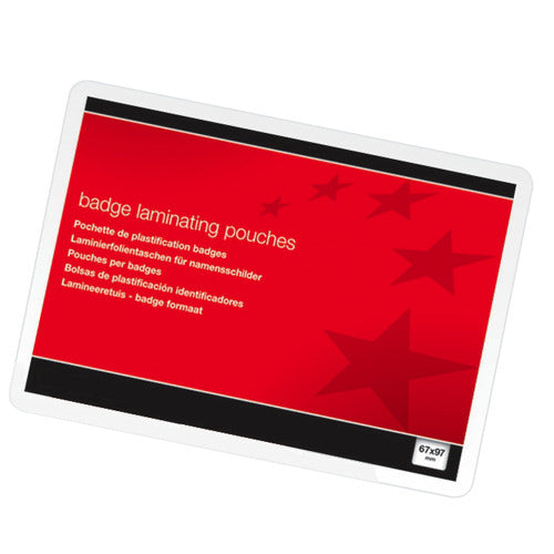 Select Laminating Pouch Badge 67x98 250mic (100) - Selected