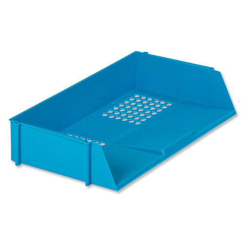 Q Connect Wide Entry Letter Tray Blue - Vow