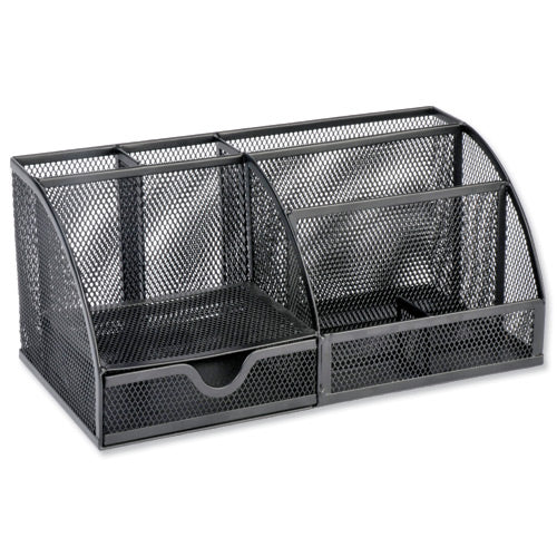Select Wire Mesh Large Desk Organiser Black - Selected