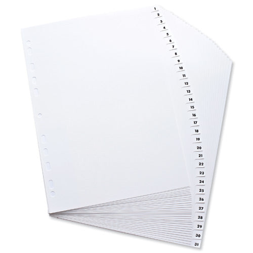 Elba Polypropylene Index 1-31 A4 White 100204793 - Elba