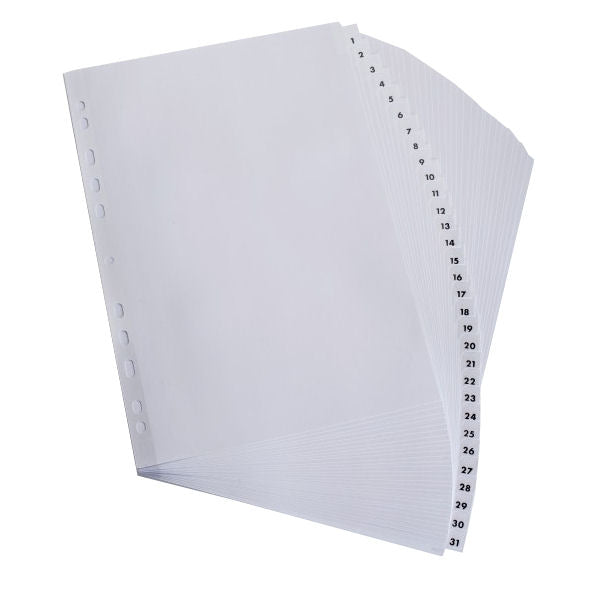 Elba Mylar Index 1-31 A4 White 100204621 - Elba