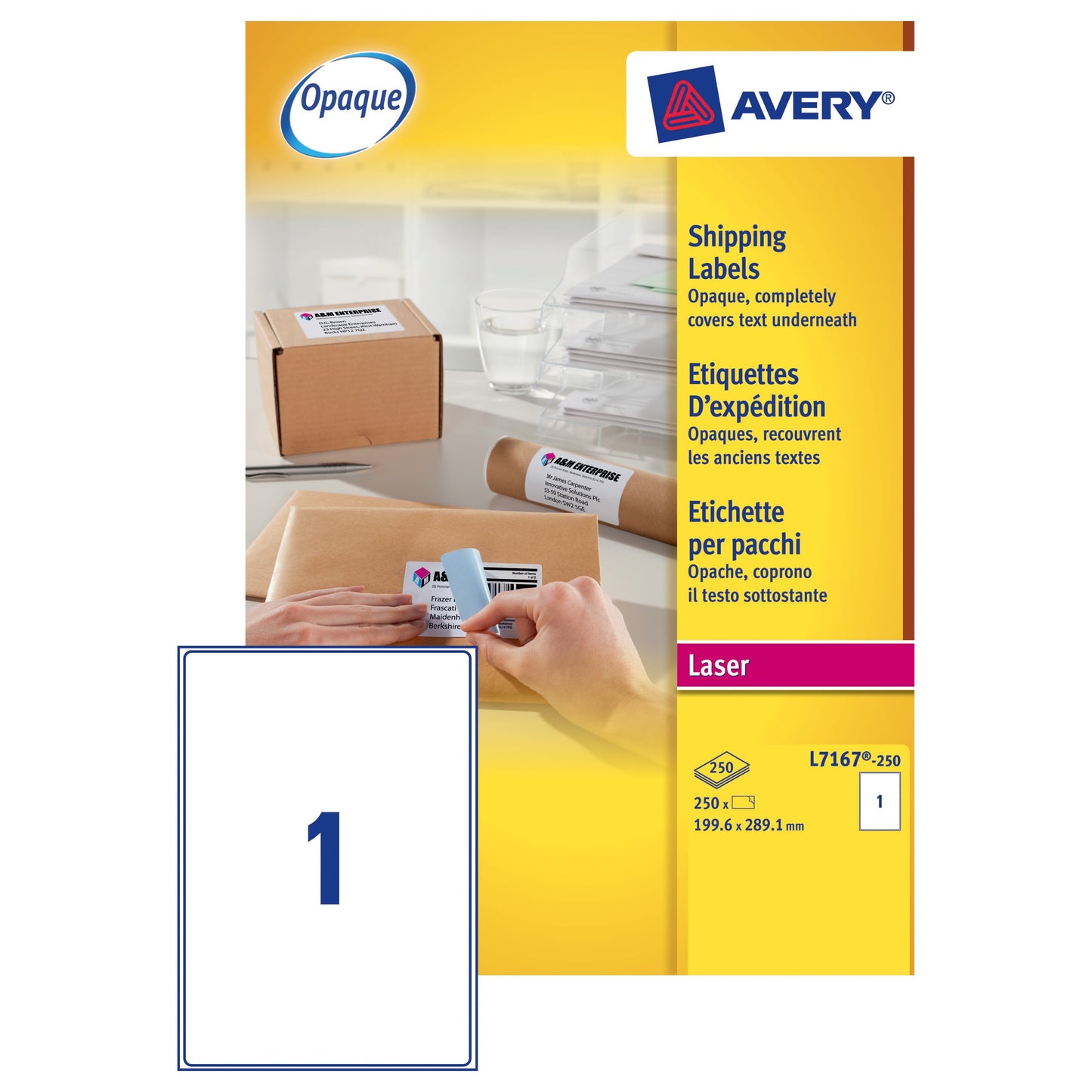 Avery Lsr Lbl Pk250 L7167-250 - Avery