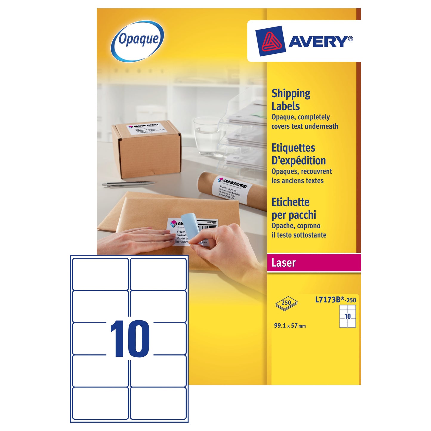 Avery Lsr Lbl 10tv Pk250 Wht L7173 Fpc - Avery